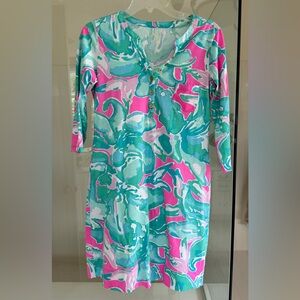 Lilly Pulitzer Christie 100% Pima Cotton 3/4 Sleeve Mini Dress Women’s S Multi